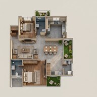 Floor plan of 3 BHK 1655 Sq. Ft. Apartment in Sumadhura Sarang, Bangalore
