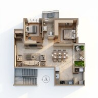 Floor plan of 2 BHK 1225 Sq. Ft. Apartment in Sumadhura Sarang, Bangalore