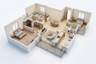 Floor plan of 3 BHK 1209 Sq. Ft. Apartment in Oro Constella, Lucknow