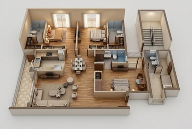 Floor plan of 3 BHK 1352 Sq. Ft. Apartment in Oro Constella, Lucknow