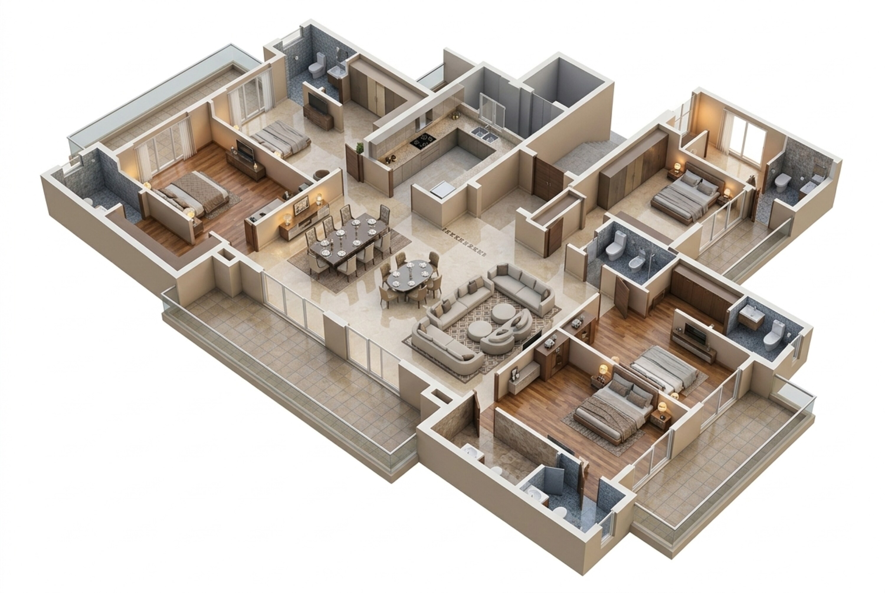 Floor plan of 5 BHK 2670 Sq. Ft. Penthouse in Oro Constella, Lucknow