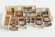 Floor plan of 3 BHK 1420 Sq. Ft. Apartment in Birla Trimaya, Bangalore