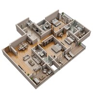 Floor plan of 3 BHK 1570 Sq. Ft. Apartment in Kolte Patil 24K Manor Towers, Pune