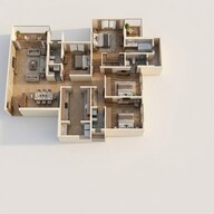 Floor plan of 4 BHK 1823 Sq. Ft. Apartment in Kolte Patil 24K Manor Towers, Pune