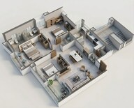 Floor plan of 3 BHK 1929 Sq. Ft. Apartment in Adani Archway, Ahmedabad