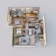 Floor plan of 3 BHK 1936 Sq. Ft. Apartment in Adani Archway, Ahmedabad