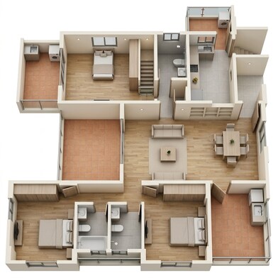 Floor plan of 3 BHK 1101 Sq. Ft. Apartment in Gera Affinia, Pune
