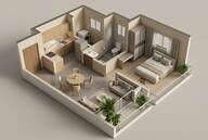 Floor plan of 1 BHK 658 Sq. Ft. Apartment in Prestige Park Grove, Bangalore