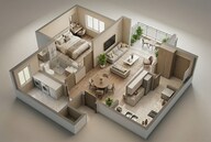 Floor plan of 1 BHK 674 Sq. Ft. Apartment in Prestige Park Grove, Bangalore