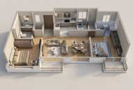 Floor plan of 2 BHK 1067 Sq. Ft. Apartment in Prestige Park Grove, Bangalore