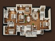 Floor plan of 4 BHK 1787 Sq. Ft. Apartment in Adani Ambrosia, Ahmedabad