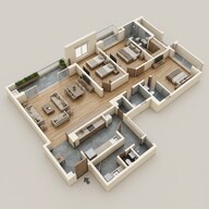 Floor plan of 3 BHK 2410 Sq. Ft. Apartment in Emaar Urban Oasis, Gurgaon