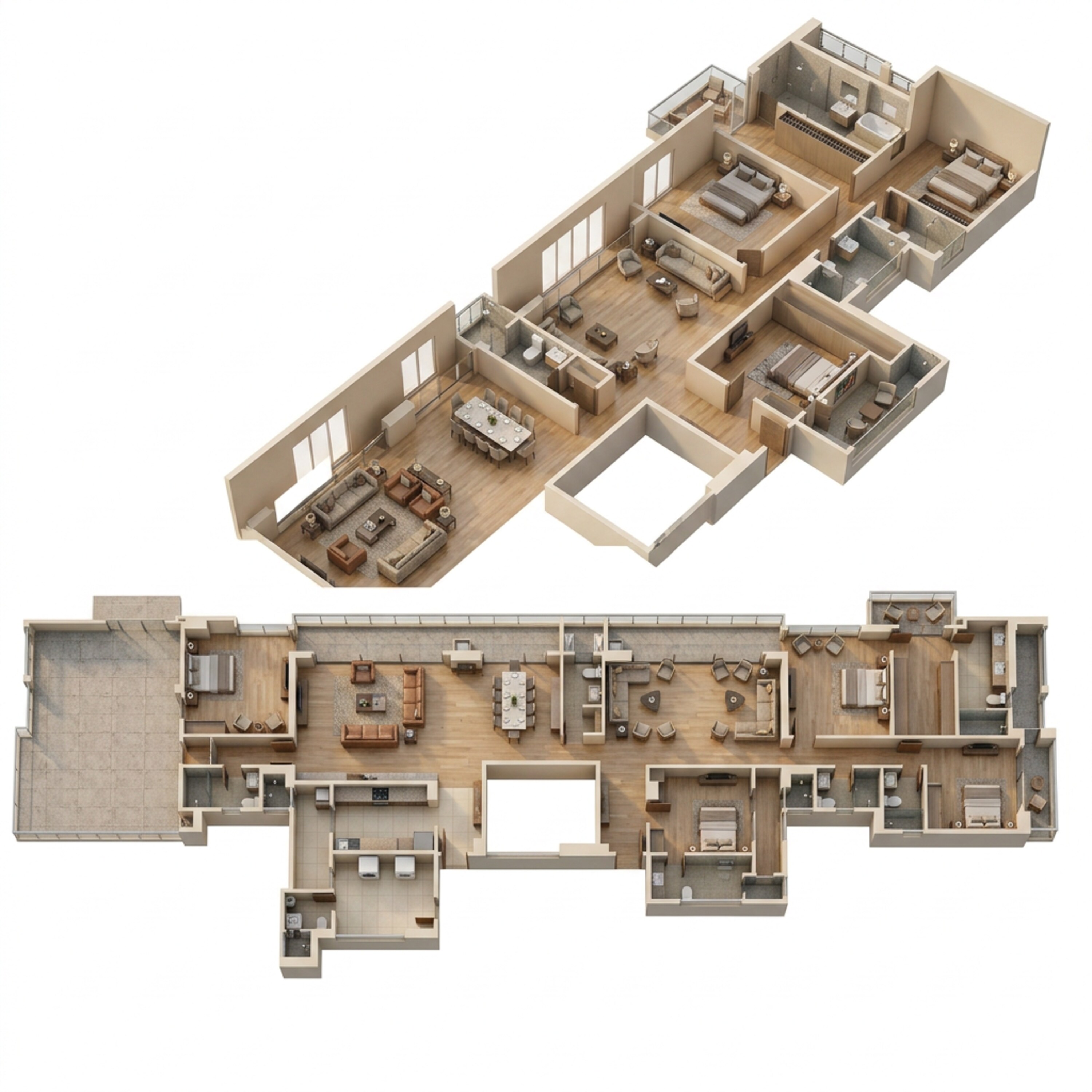 Floor plan of 4 BHK 5266 Sq. Ft. Apartment in Emaar Urban Oasis, Gurgaon
