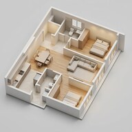 Floor plan of 2 BHK 824 Sq. Ft. Apartment in Adani Linkbay Residences, Mumbai