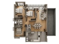Floor plan of 3 BHK 1522 Sq. Ft. Apartment in Adani Linkbay Residences, Mumbai
