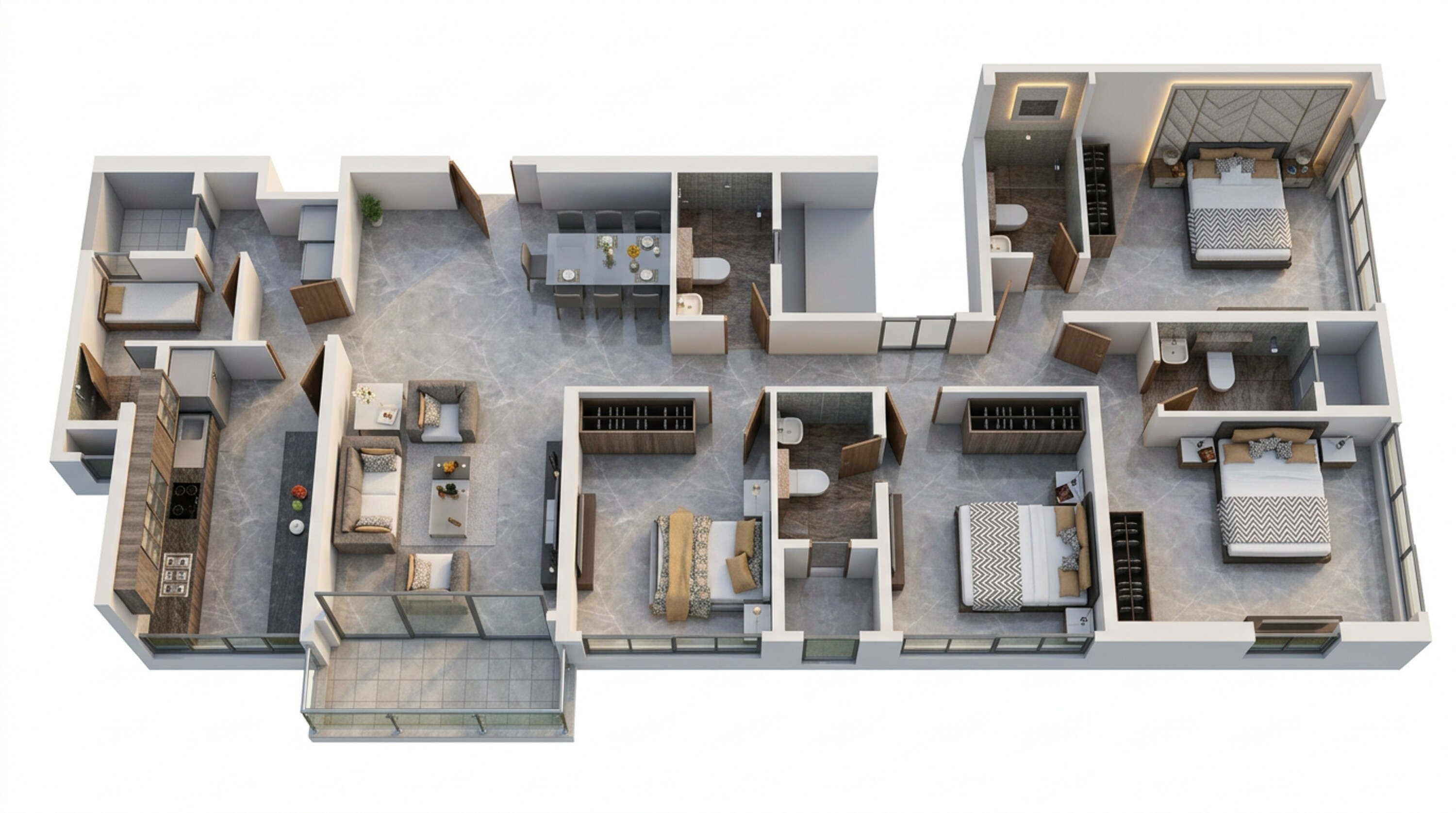 Floor plan of 4 BHK 1775 Sq. Ft. Apartment in Adani Linkbay Residences, Mumbai