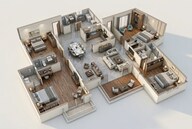 Floor plan of 4 BHK 2667 Sq. Ft. Apartment in Prestige Serenity Shores, Bangalore
