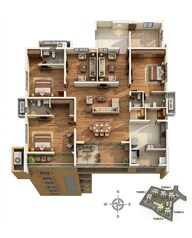 Floor plan of 3 BHK 3710 Sq. Ft. Apartment in My Home Apas, Hyderabad
