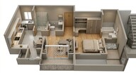 Floor plan of 1 BHK 458 Sq. Ft. Apartment in Kalpataru Srishti Namaah, Thane
