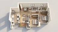 Floor plan of 2 BHK 689 Sq. Ft. Apartment in Kalpataru Srishti Namaah, Thane
