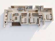 Floor plan of 3 BHK 979 Sq. Ft. Apartment in Kalpataru Srishti Namaah, Thane