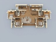 Floor plan of 4 BHK 1558 Sq. Ft. Apartment in Kalpataru Srishti Namaah, Thane