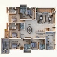 Floor plan of 5 BHK 5100 Sq. Ft. Apartment in Aparna Greenscapes, Hyderabad