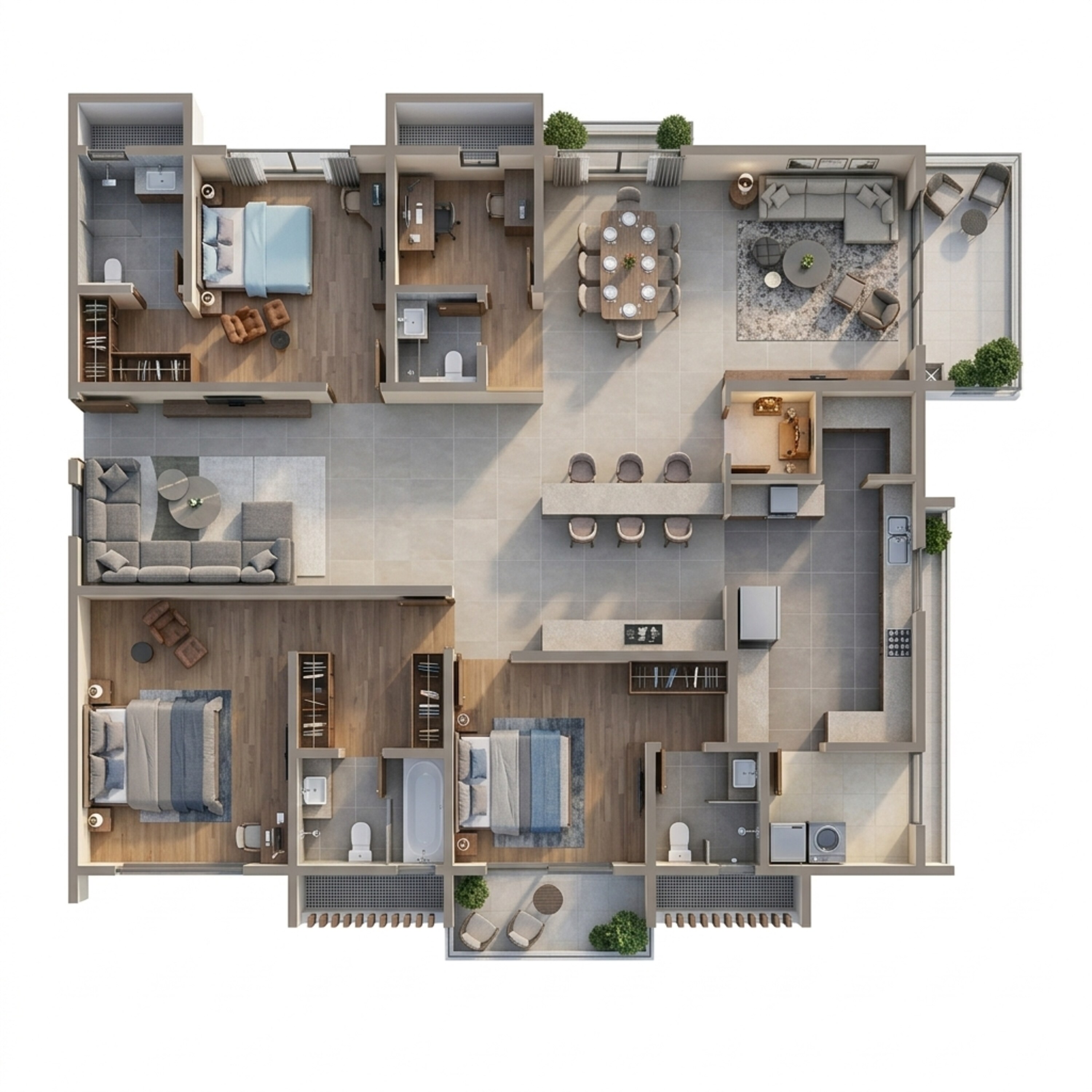 Floor plan of 3 BHK 3356 Sq. Ft. Apartment in Aparna Greenscapes, Hyderabad