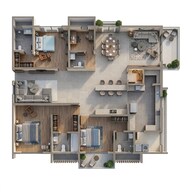 Floor plan of 3 BHK 3356 Sq. Ft. Apartment in Aparna Greenscapes, Hyderabad