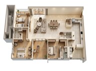 Floor plan of 3 BHK 3480 Sq. Ft. Apartment in Aparna Greenscapes, Hyderabad
