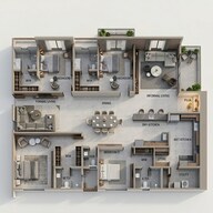 Floor plan of 4 BHK 4371 Sq. Ft. Apartment in Aparna Greenscapes, Hyderabad