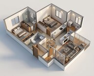 Floor plan of 2 BHK 948 Sq. Ft. Apartment in Shriram The Poem, Bangalore