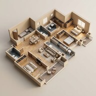 Floor plan of 3 BHK 1335 Sq. Ft. Apartment in Hiranandani Empress Hill, Mumbai