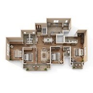 Floor plan of 4 BHK 1529 Sq. Ft. Apartment in Hiranandani Empress Hill, Mumbai