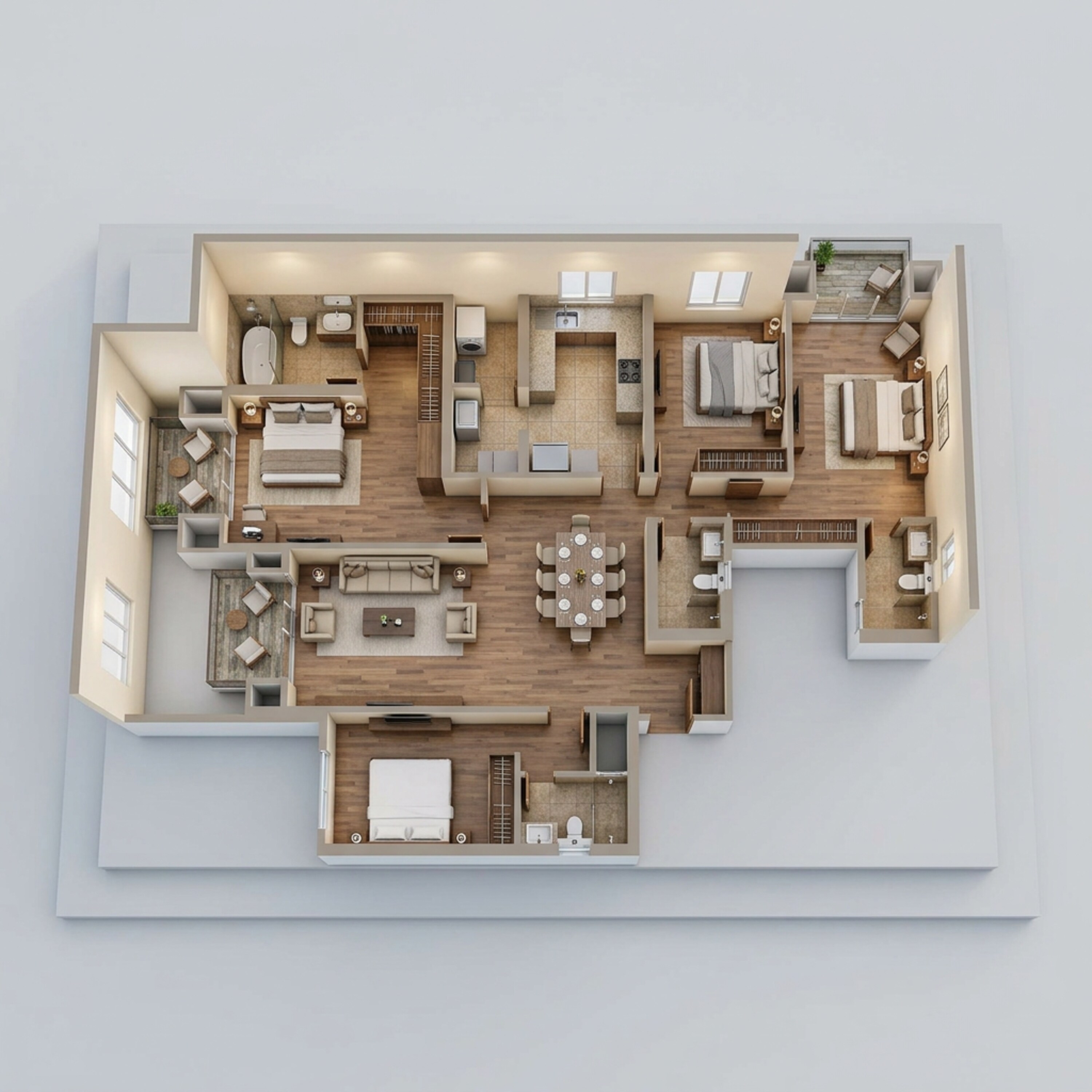 Floor plan of 4 BHK 1579 Sq. Ft. Apartment in Hiranandani Empress Hill, Mumbai