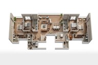Floor plan of 4 BHK 2339 Sq. Ft. Apartment in Shapoorji Pallonji Vanaha Golfland, Pune