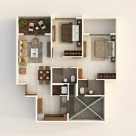Floor plan of 2 BHK 424 Sq. Ft. Apartment in Kumar Pebble Park, Pune