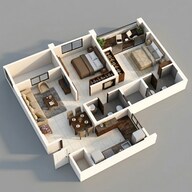 Floor plan of 2 BHK 470 Sq. Ft. Apartment in Kumar Pebble Park, Pune