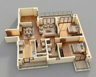 Floor plan of 2 BHK 1700 Sq. Ft. Apartment in Godrej Arista, Gurgaon