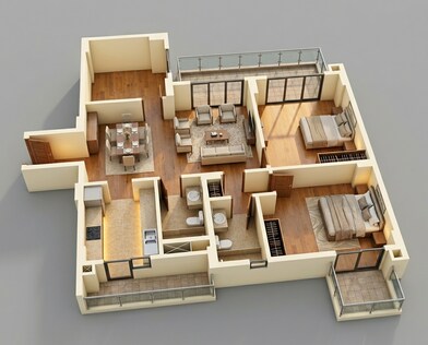 Floor plan of 2 BHK 1700 Sq. Ft. Apartment in Godrej Arista, Gurgaon