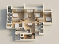 Floor plan of 4 BHK 1437 Sq. Ft. Apartment in Rohan Harita, Pune