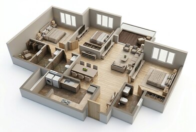 Floor plan of 3 BHK 1674 Sq. Ft. Apartment in Lodha Mirabelle, Bangalore