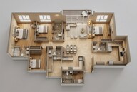 Floor plan of 4 BHK 2300 Sq. Ft. Apartment in Lodha Mirabelle, Bangalore