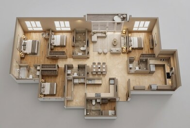 Floor plan of 4 BHK 2300 Sq. Ft. Apartment in Lodha Mirabelle, Bangalore