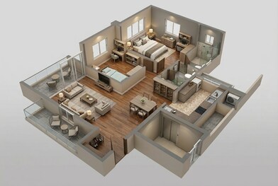 Floor plan of 2 BHK 725 Sq. Ft. Apartment in Vilas Javdekar Yashwin Urbo Centro, Pune
