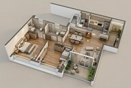 Floor plan of 2 BHK 769 Sq. Ft. Apartment in Vilas Javdekar Yashwin Urbo Centro, Pune