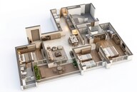Floor plan of 3 BHK 940 Sq. Ft. Apartment in Vilas Javdekar Yashwin Urbo Centro, Pune