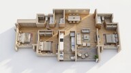 Floor plan of 3 BHK 1074 Sq. Ft. Apartment in Lodha Riservo, Mumbai