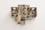 Floor plan of 2 BHK 894 Sq. Ft. Apartment in Lodha Riservo, Mumbai