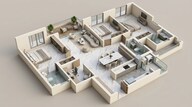 Floor plan of 3 BHK 1498 Sq. Ft. Apartment in Lodha High End, Thane